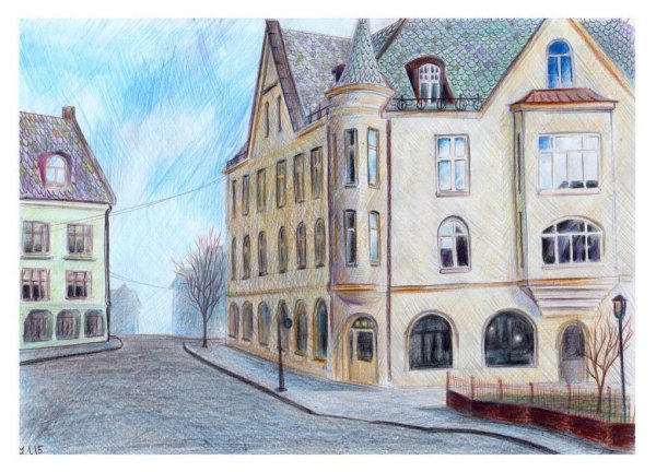 Акварель Парижские улочки