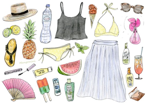 Нарисовать летнюю одежду