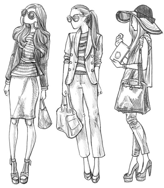 Девушка для эскиза одежды