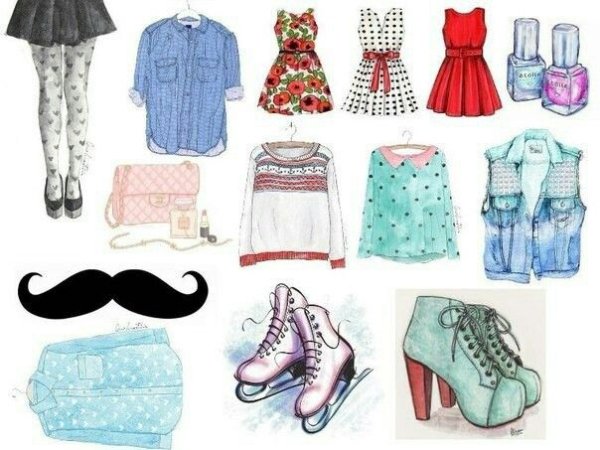 Рисунки одежды для срисовки классные и красивые