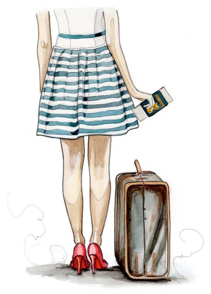 Чемодан для девочки нарисованный