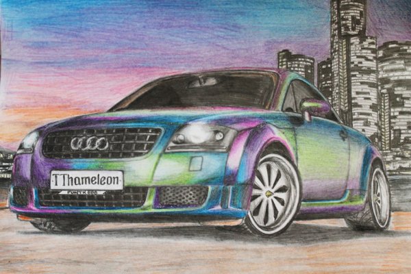 Нарисованная машина цветная