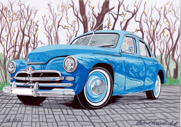 Машинка гуашью