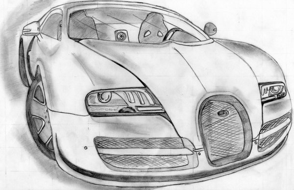 Нарисовать Bugatti Veyron