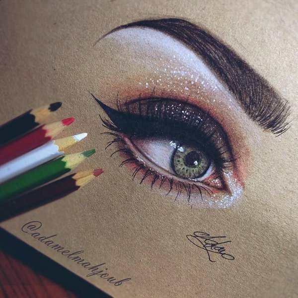 Макияж акварельными карандашами