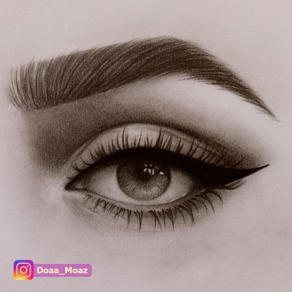 Глаза и брови рисунок карандашом