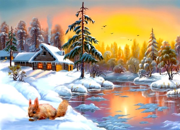 Живопись Виктор Цыганов зима