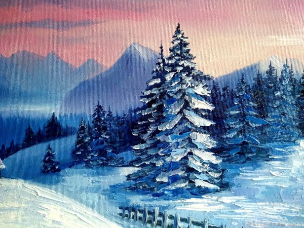 Зима гуашью