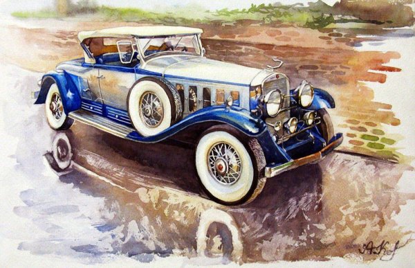 Ретро автомобили в живописи