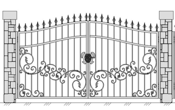 Узоры на воротах из металла