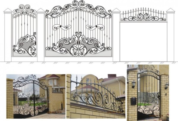 Кованые ворота и калитки эскизы