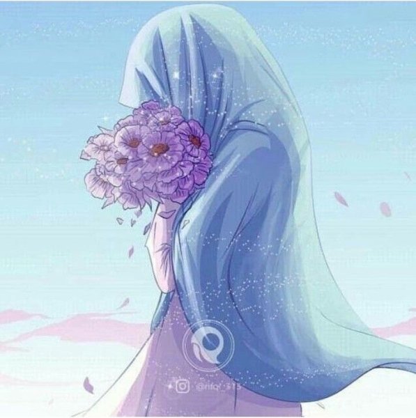 Девушка в хиджабе аниме без лица