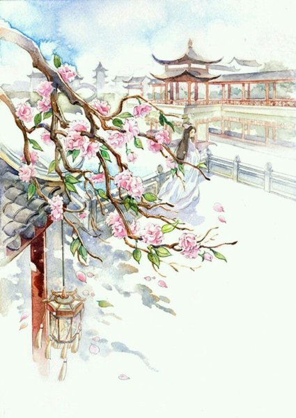 Акварель в японском стиле