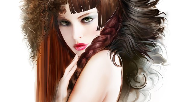 Векторные прически девушки