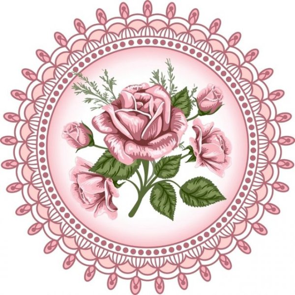 Круглый орнамент цветы