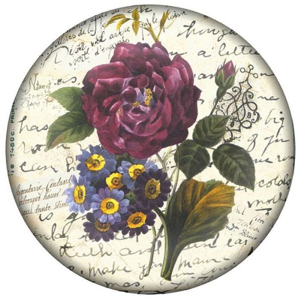 Цветы в круге для декупажа