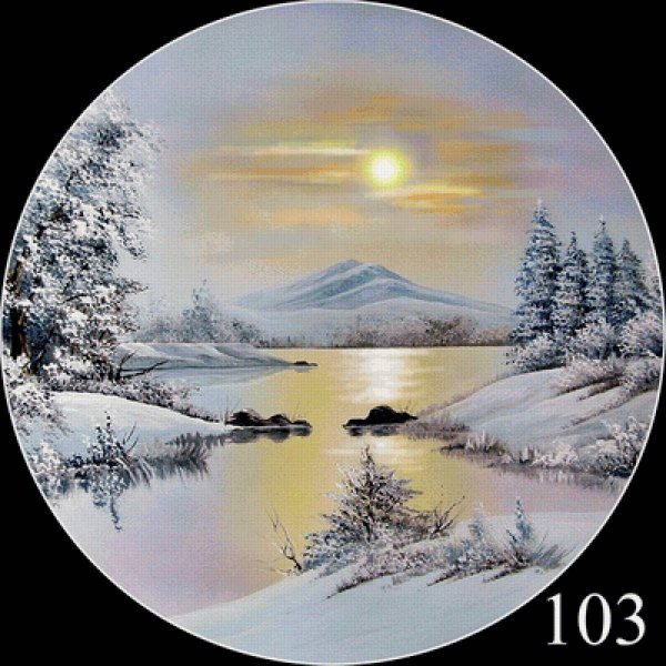 Зимний пейзаж в круге