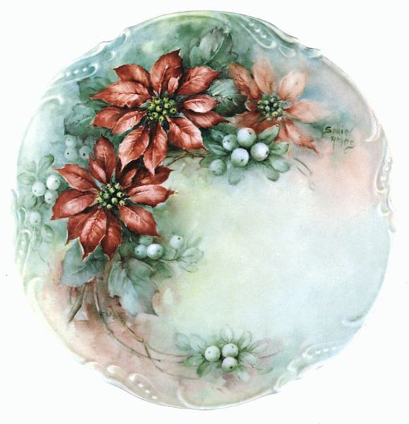 Цветы в овале для декупажа