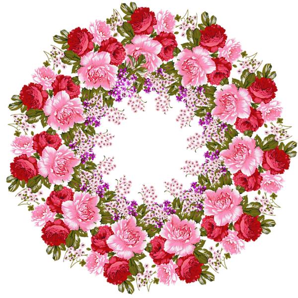 Круглые цветочные рамки для декупажа