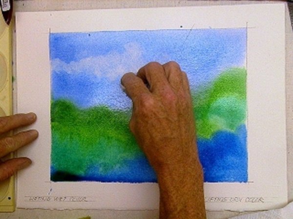 Рисунки губкой и гуашью