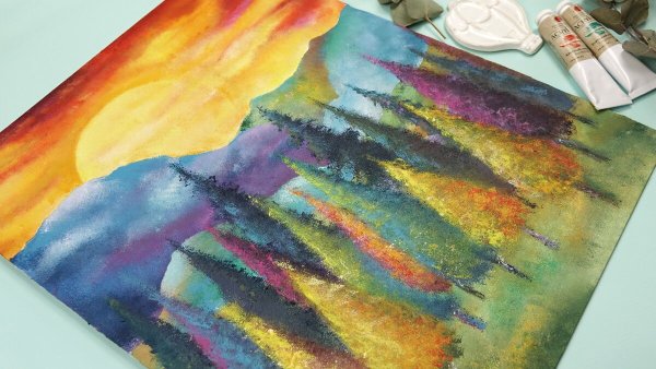 Рисование космоса акварелью