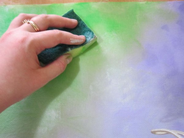 Рисование губкой для посуды