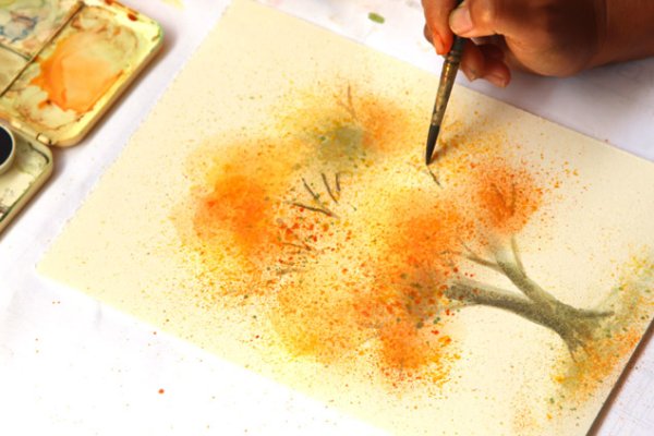 Рисуем губкой для мытья посуды