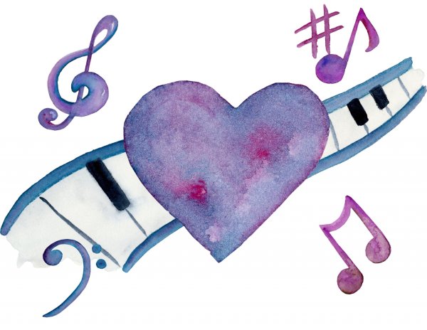 Музыкальная акварель картинки