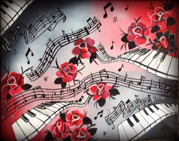 Ноты цветы рисунок