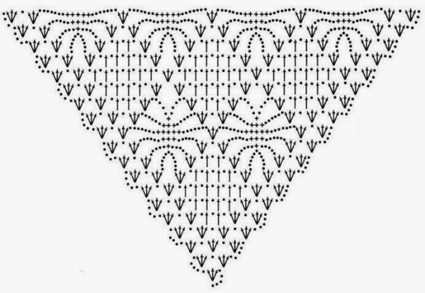 Шаль вязаная крючком узором паучки