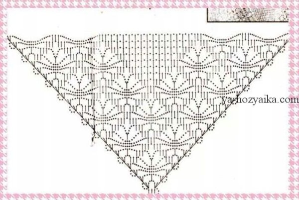 Шаль узором паучки