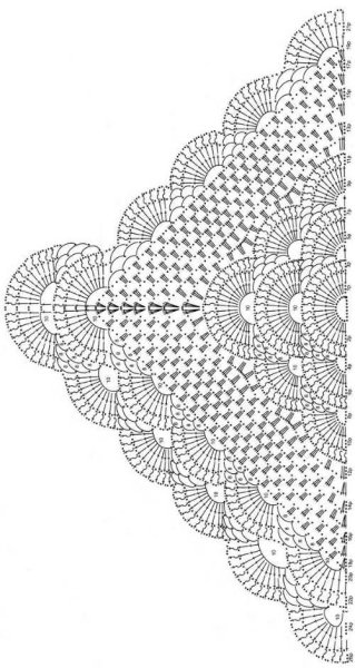 Шаль крючком для начинающих пошагово схемы