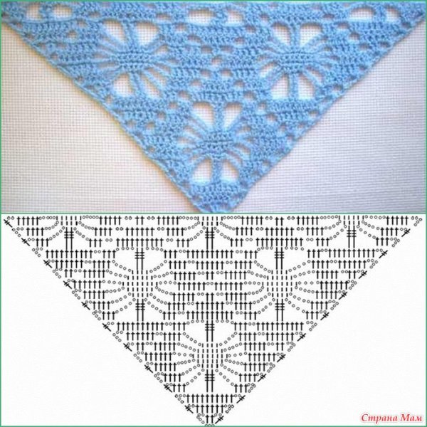 Шаль узором паучки