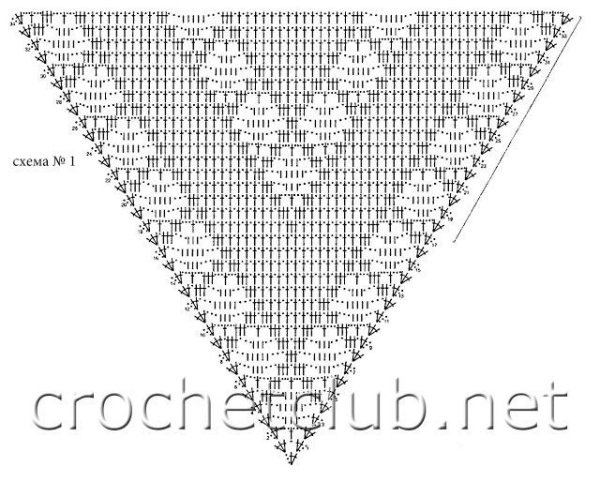 Шаль паучки крючком схема