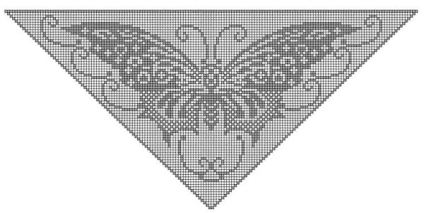 Шаль крючком схема филейная вязка