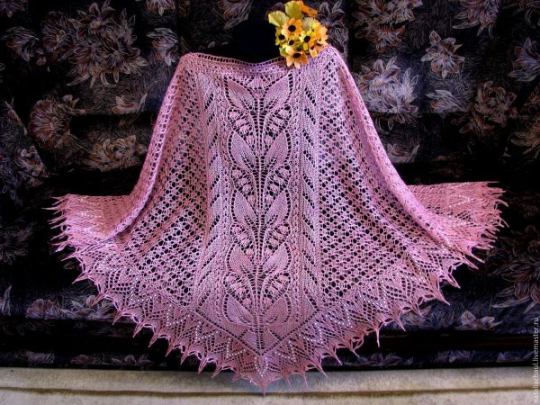 Шаль Lily-of-the-Valley-rosea или Ландыши