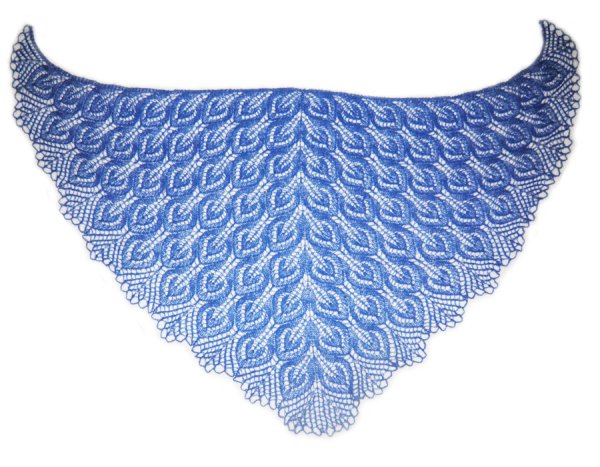 Голубая шаль спицами