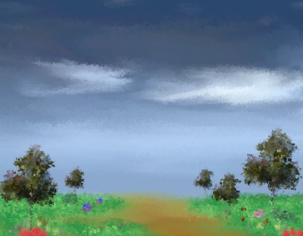 Пейзаж в программе Paint