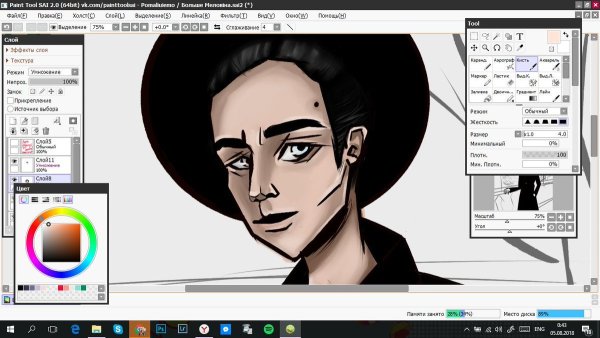 Портрет в Paint Tool Sai