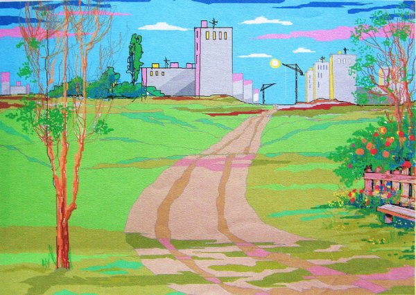 Пейзаж в программе Paint