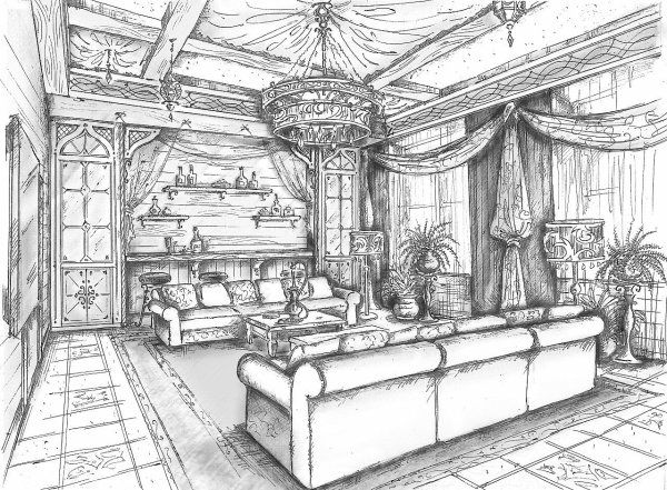 Эскиз интерьера