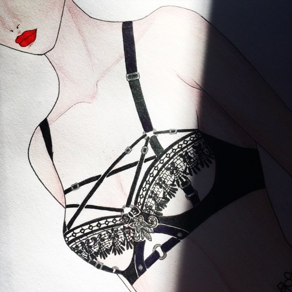 Фэшн иллюстрация Нижнего белья