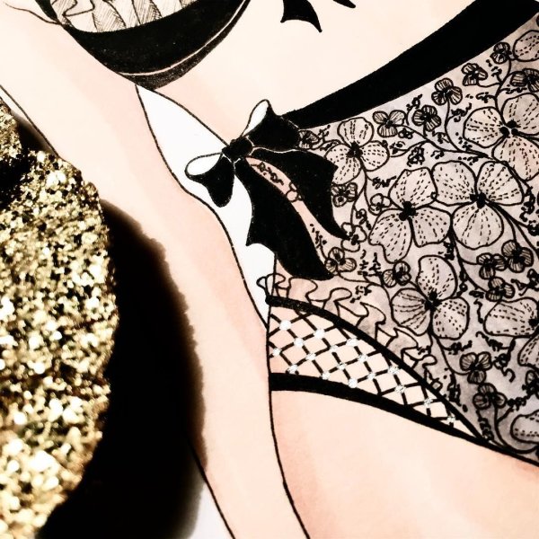 Женское белье нарисованное