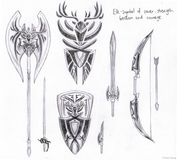 Зарисовка холодного оружия