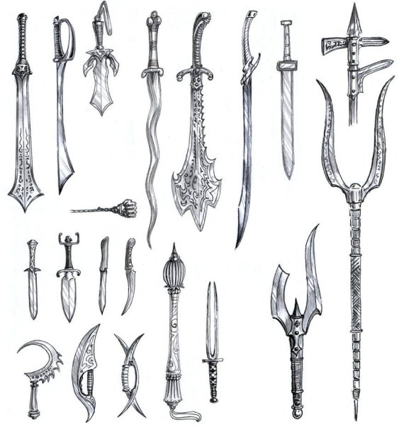 Рисование холодного оружия