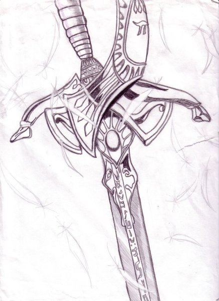 Аниме мечи карандашом