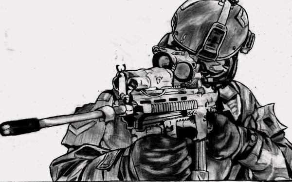 Нарисовать спецназовца