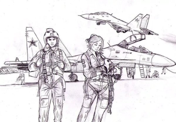 Раскраска военный летчик