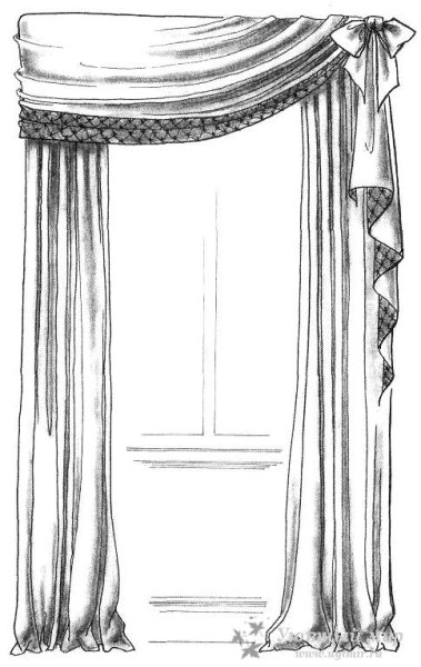 Эскизы штор карандашом