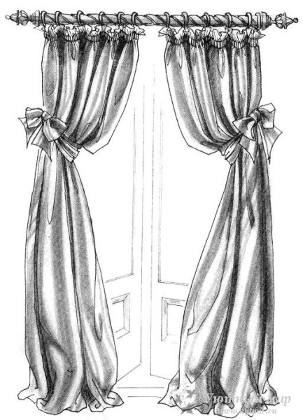 Шторы на завязках эскиз